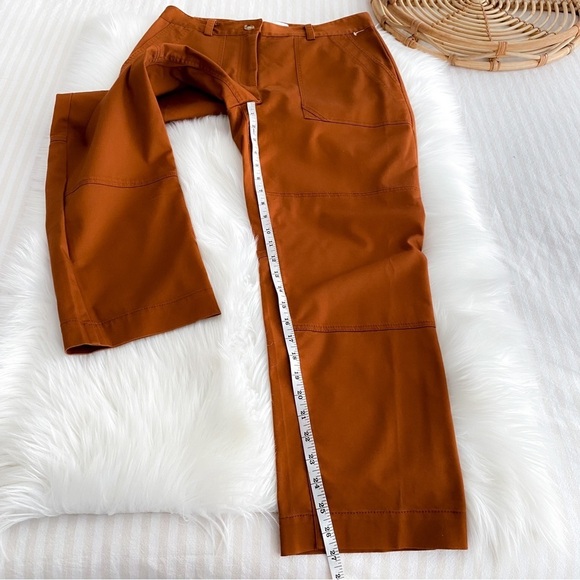 NWOT Derek Lam 10 Crosby Therese Straight Leg Pants Orange Cinnamon Cropped - Picture 12 of 13